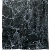Schwarze Marmortextur Duschvorhang (Vorderseite)