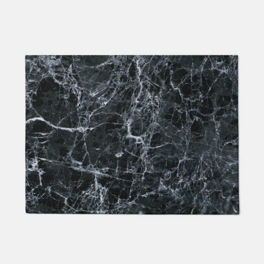 Schwarze Marmortextur Fußmatte (Vorderseite)