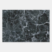 Schwarze Marmortextur Geschenkpapier Set (Vorderseite 3)