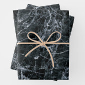 Schwarze Marmortextur Geschenkpapier Set (Beispiel)