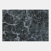 Schwarze Marmortextur Geschenkpapier Set (Vorderseite)