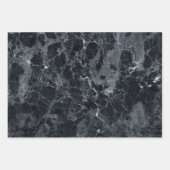 Schwarze Marmortextur Geschenkpapier Set (Vorderseite 2)