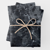 Schwarze Marmortextur Geschenkpapier Set (Beispiel)