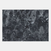 Schwarze Marmortextur Geschenkpapier Set (Vorderseite)