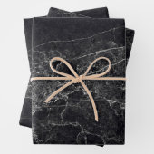 Schwarze Marmortextur Geschenkpapier Set (Beispiel)