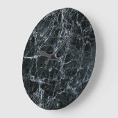 Schwarze Marmortextur Große Wanduhr (Winkel)