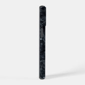 Schwarze Marmortextur iPhone 15 Hülle (Rechte Seite)