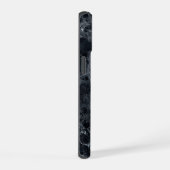 Schwarze Marmortextur iPhone 15 Hülle (Rechte Seite)