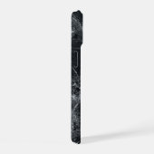 Schwarze Marmortextur iPhone 15 Hülle (Rechte Seite)