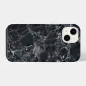 Schwarze Marmortextur iPhone Hülle (Rückseite (Horizontal))