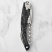 Schwarze Marmortextur Kellnermesser (Rückseite)