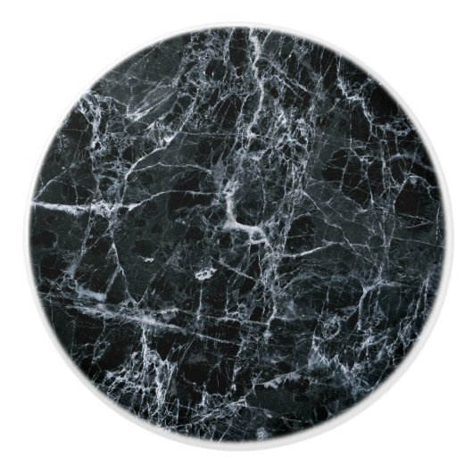 Schwarze Marmortextur Keramikknauf (Vorderseite)