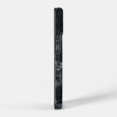 Schwarze Marmortextur Monogramm Name iPhone Hülle (Rechte Seite)