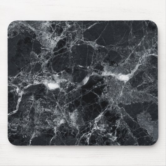 Schwarze Marmortextur Mousepad (Vorne)