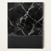 Schwarze Marmortextur Personalisiert Planer (Rückseite)