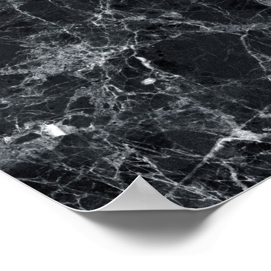 Schwarze Marmortextur Poster (Ecke)