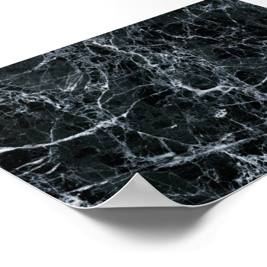Schwarze Marmortextur Poster (Ecke)
