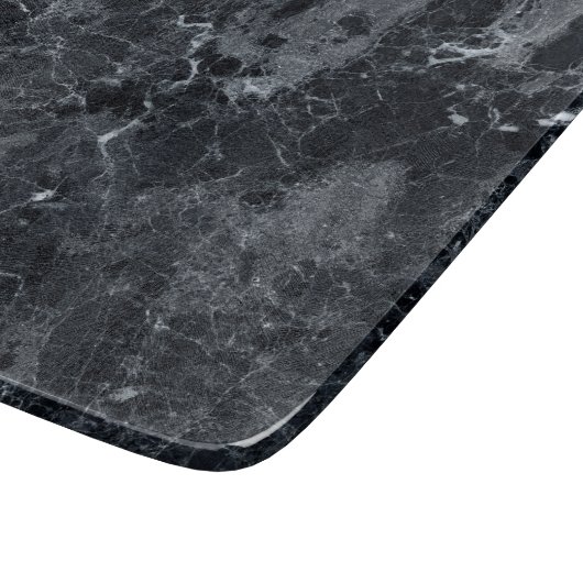 Schwarze Marmortextur Schneidebrett (Ecke)