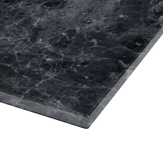 Schwarze Marmortextur Schneidebrett (Ecke)