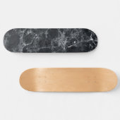 Schwarze Marmortextur Skateboard (Horizontal)