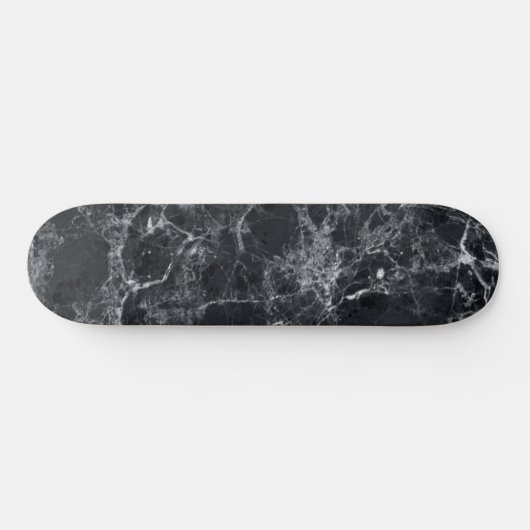 Schwarze Marmortextur Skateboard (Horizontal)