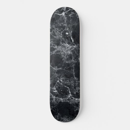 Schwarze Marmortextur Skateboard (Vorderseite)