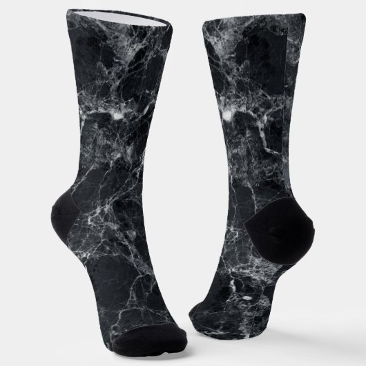 Schwarze Marmortextur Socken (Gewinkelt)