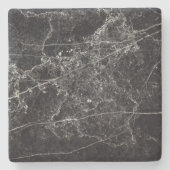 Schwarze Marmortextur Steinuntersetzer (Vorderseite)