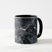 Schwarze Marmortextur Tasse (VorderseiteRechts)