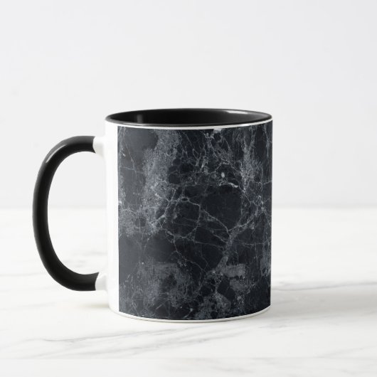 Schwarze Marmortextur Tasse (Links)