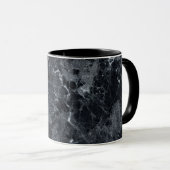Schwarze Marmortextur Tasse (VorderseiteRechts)