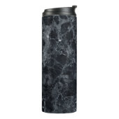Schwarze Marmortextur Thermosbecher (Nach links gedreht)