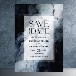 Schwarze MarmorWedding speichern Sie das Datum Save The Date