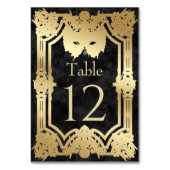 Schwarze Masquerade Maske Elegantes Quinceanera Tischnummer (Vorderseite)