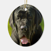 Schwarze Mastiff-Verzierung Keramik Ornament (Links)