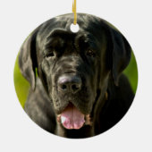 Schwarze Mastiff-Verzierung Keramik Ornament (Hinten)