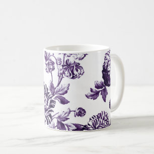 Schwarze Maulbeere lila Vintages BlumenToile No.2 Kaffeetasse