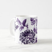 Schwarze Maulbeere lila Vintages BlumenToile No.2 Kaffeetasse (Vorderseite Links)