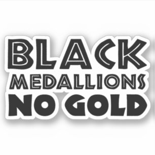 SCHWARZE MEDALLIONEN KEIN GOLD AUFKLEBER
