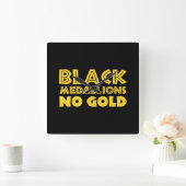 SCHWARZE MEDALLIONEN KEIN GOLD QUADRATISCHE WANDUHR (Zuhause)