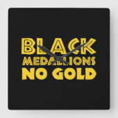 SCHWARZE MEDALLIONEN KEIN GOLD QUADRATISCHE WANDUHR (Vorderseite)