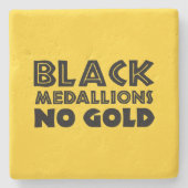 SCHWARZE MEDALLIONEN KEIN GOLD STEINUNTERSETZER (Vorderseite)