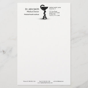 Schwarze medizinische Schlangenschale Hygieia Weiß Briefpapier