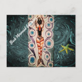 Schwarze Meerjungfrau Dreaming. Postkarte (Vorderseite)