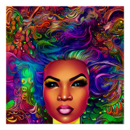 Schwarze Meerjungfrauen Melanin Meerjungfrau Meere Poster