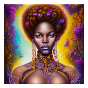 Schwarze Meerjungfrauen Melanin Meerjungfrau Meere Poster