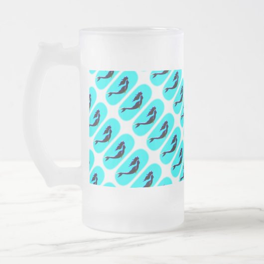 schwarze Meerjungfrauen steigen Mattglas Bierglas (Links)