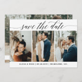Schwarze mehrfache Fotos Save the Date (Vorne/Hinten)