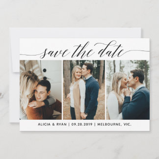 Schwarze mehrfache Fotos Save the Date