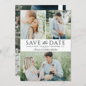 Schwarze mehrfache Fotos Save the Date (Vorne/Hinten)